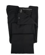 ARMANI COLLEZIONI -Solid Black Flat Front Dress Pants Pick Stitching & Coin Pocket- 34W