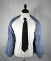 ARMANI COLLEZIONI - Blue & Navy Plaid Check Ultra Light Linen Blazer - 38R