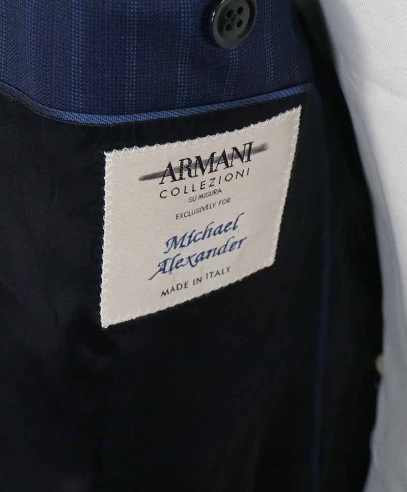 ARMANI COLLEZIONI - “Su Misura” ITALY Wool Bold Stripe Slim Suit - 38R