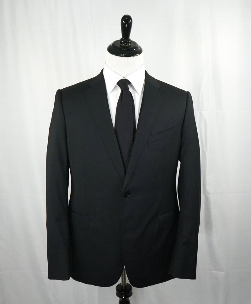ARMANI COLLEZIONI - “M Line” Slim Black Notch Lapel Suit - 42R