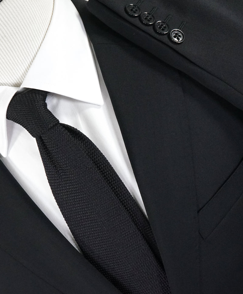 ARMANI COLLEZIONI - “M Line” Slim Black Notch Lapel Suit - 42R