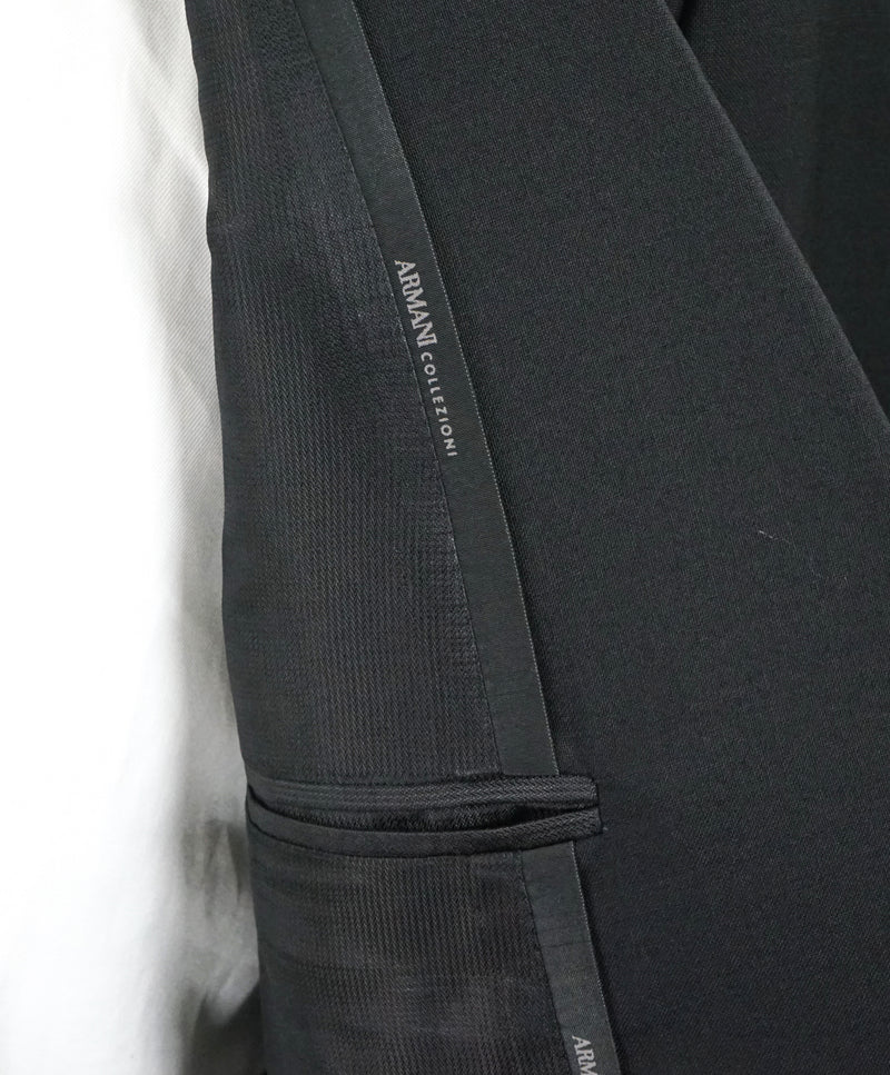 ARMANI COLLEZIONI - “M Line” Slim Black Notch Lapel Suit - 42R