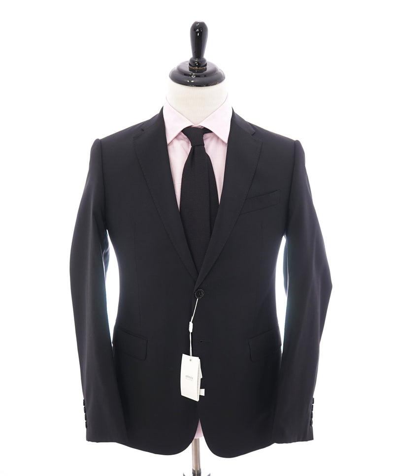 ARMANI COLLEZIONI - "M Line" Slim Modern Black Notch Lapel Suit - 40R