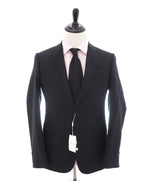 ARMANI COLLEZIONI -  "M Line" Slim Modern Black Notch Lapel Suit - 40R
