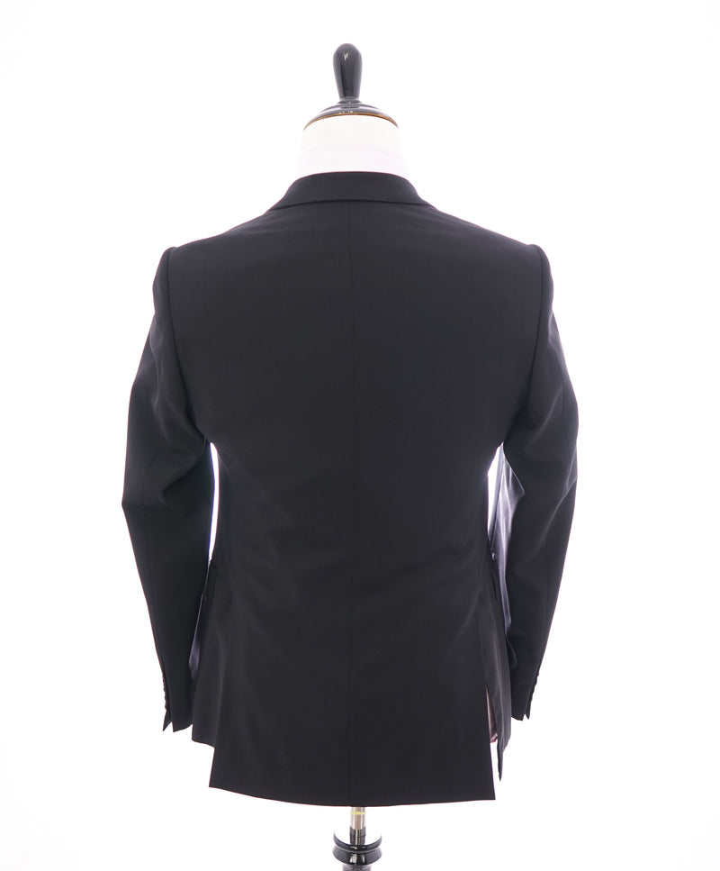 ARMANI COLLEZIONI -  "M Line" Slim Modern Black Notch Lapel Suit - 38R