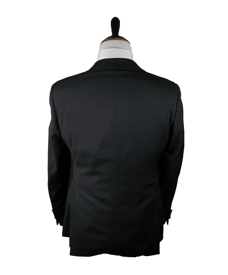 ARMANI COLLEZIONI - Black Peak Lapel 1-Button Satin Tuxedo - 38R