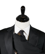 ARMANI COLLEZIONI - Black Peak Lapel 1-Button Satin Tuxedo - 38R