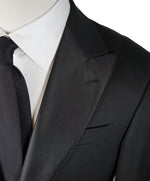 ARMANI COLLEZIONI - Black Peak Lapel 1-Button Satin Tuxedo - 38R