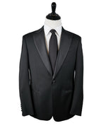 ARMANI COLLEZIONI - Black Peak Lapel 1-Button Satin Tuxedo - 38R