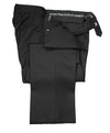 ARMANI COLLEZIONI - Black on Black Tonal Stripe Flat Front Dress Pants - 35W