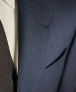 ARMANI COLLEZIONI - Blue Textured Wool Blazer Diamond Pattern - 48R