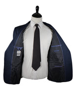 ARMANI COLLEZIONI - Blue Textured Wool Blazer Diamond Pattern - 48R