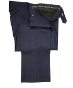 ARMANI COLLEZIONI - Bold Blue Check Plaid Flat Front Dress Pants- 36W