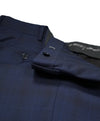 ARMANI COLLEZIONI - Bold Blue Check Plaid Flat Front Dress Pants - 38W