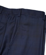 ARMANI COLLEZIONI - Bold Blue Check Plaid Flat Front Dress Pants - 38W