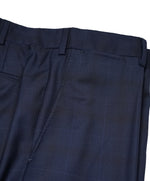 ARMANI COLLEZIONI - Bold Blue Check Plaid Flat Front Dress Pants - 36W