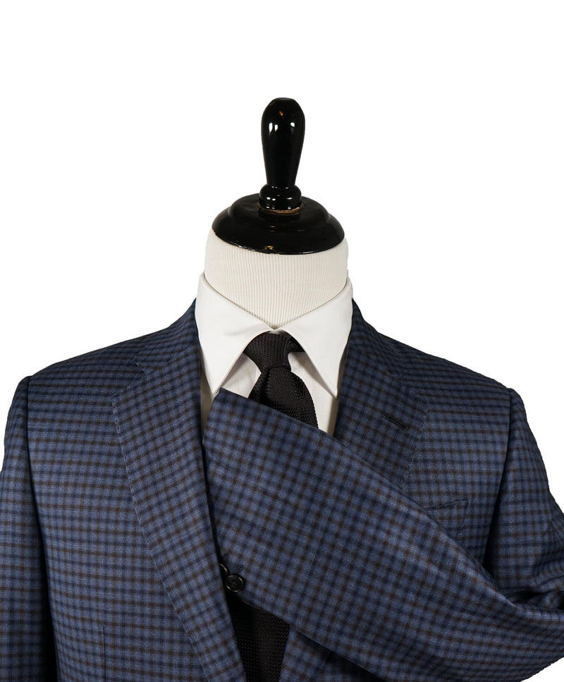 ARMANI COLLEZIONI - “G Line” 130’s Blue & Brown Check Blazer  - 40R