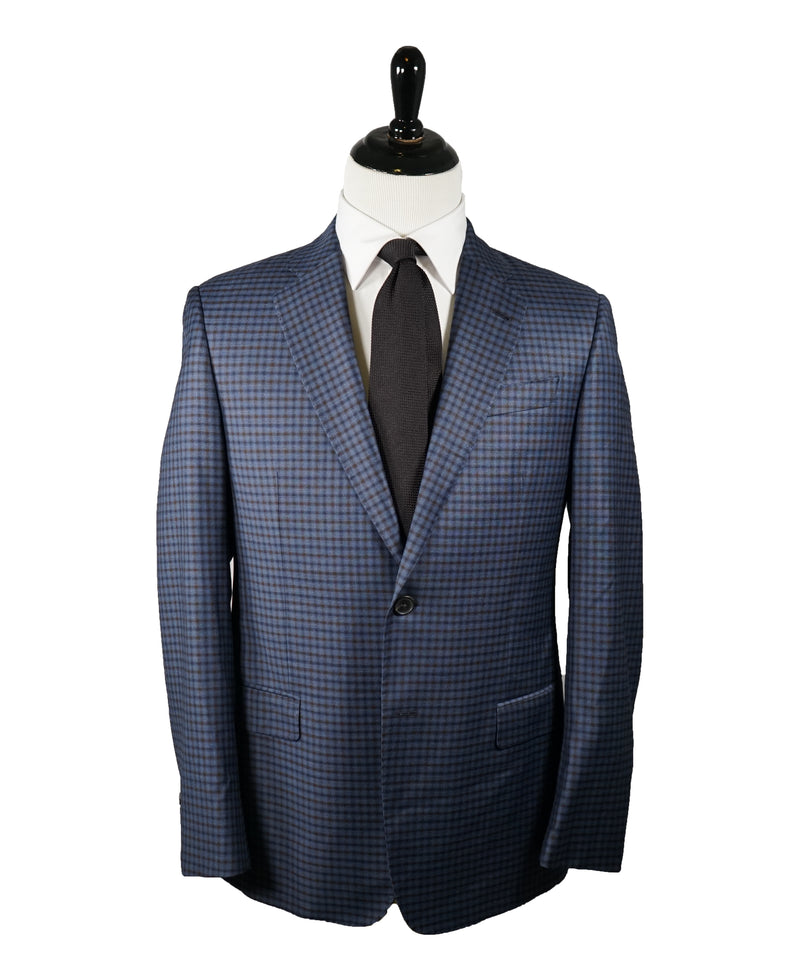 ARMANI COLLEZIONI - “G Line” 130’s Blue & Brown Check Blazer  - 40R