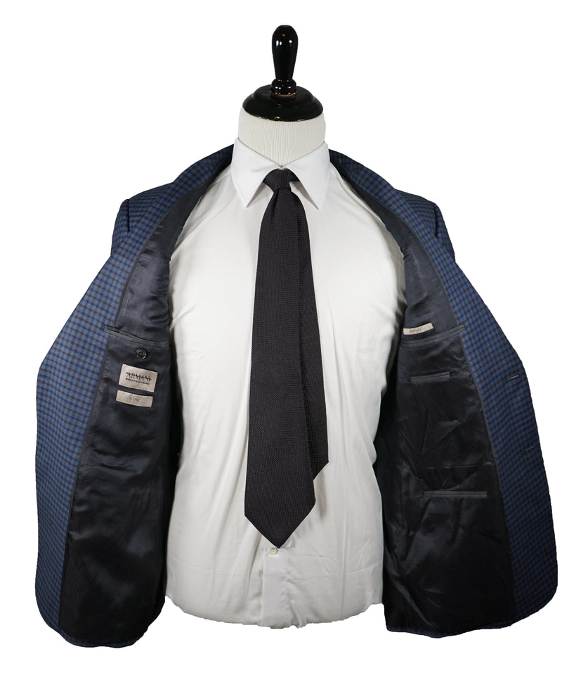 ARMANI COLLEZIONI - “G Line” 130’s Blue & Brown Check Blazer  - 40R