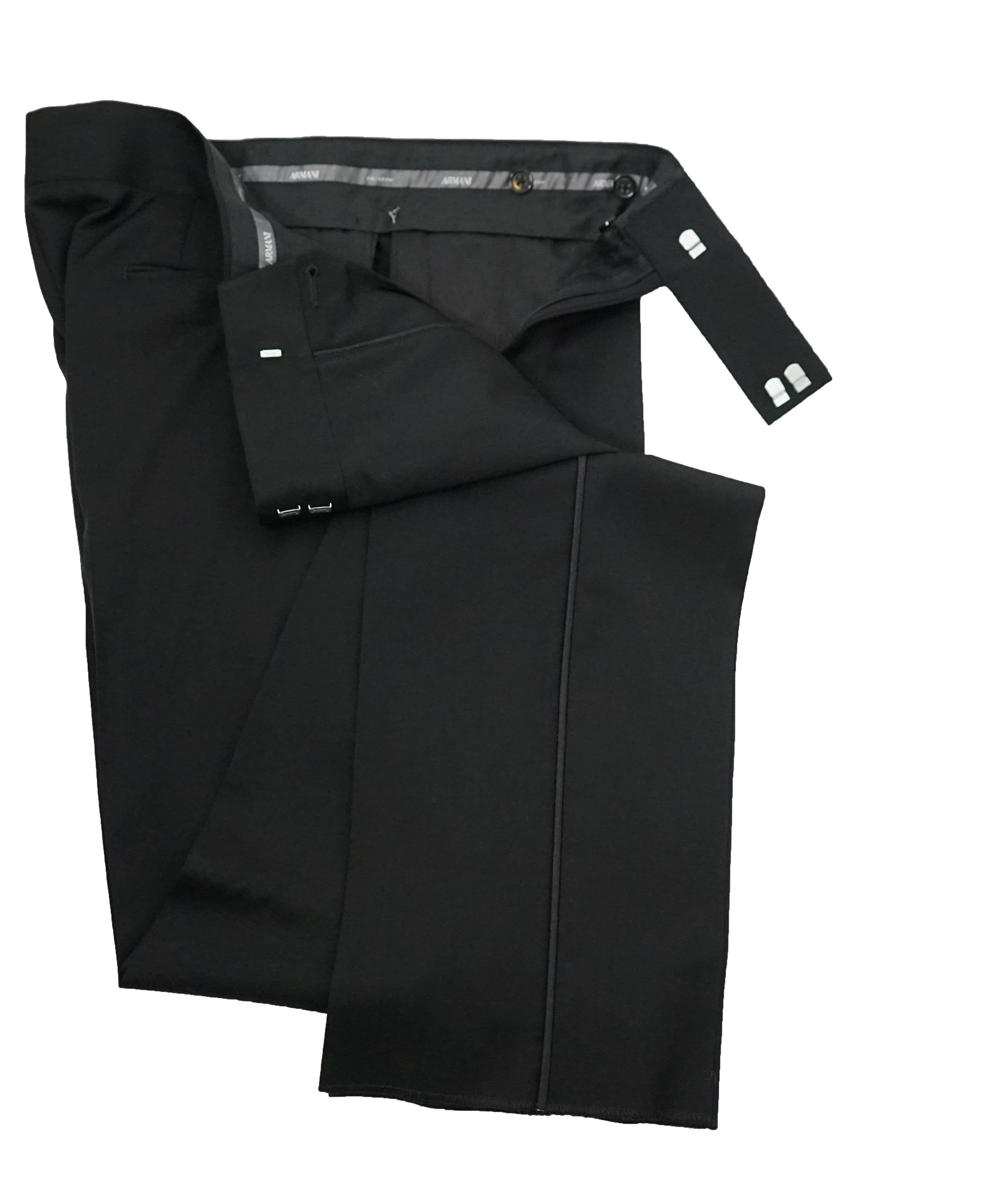 ARMANI COLLEZIONI - “G Line” Natural Stretch Wide Peak Lapel Tuxedo Suit - 44R