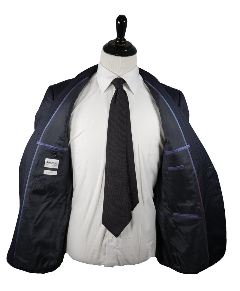 ARMANI COLLEZIONI - “G Line” Pinstripe Navy Suit - 40R