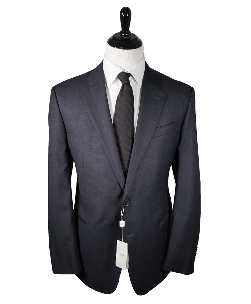 Armani burgundy suit hot sale