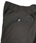 ARMANI COLLEZIONI - Gray Olive Textured Flat Front Dress Pants - 33W