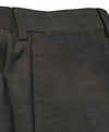 ARMANI COLLEZIONI - Gray Olive Textured Flat Front Dress Pants - 33W