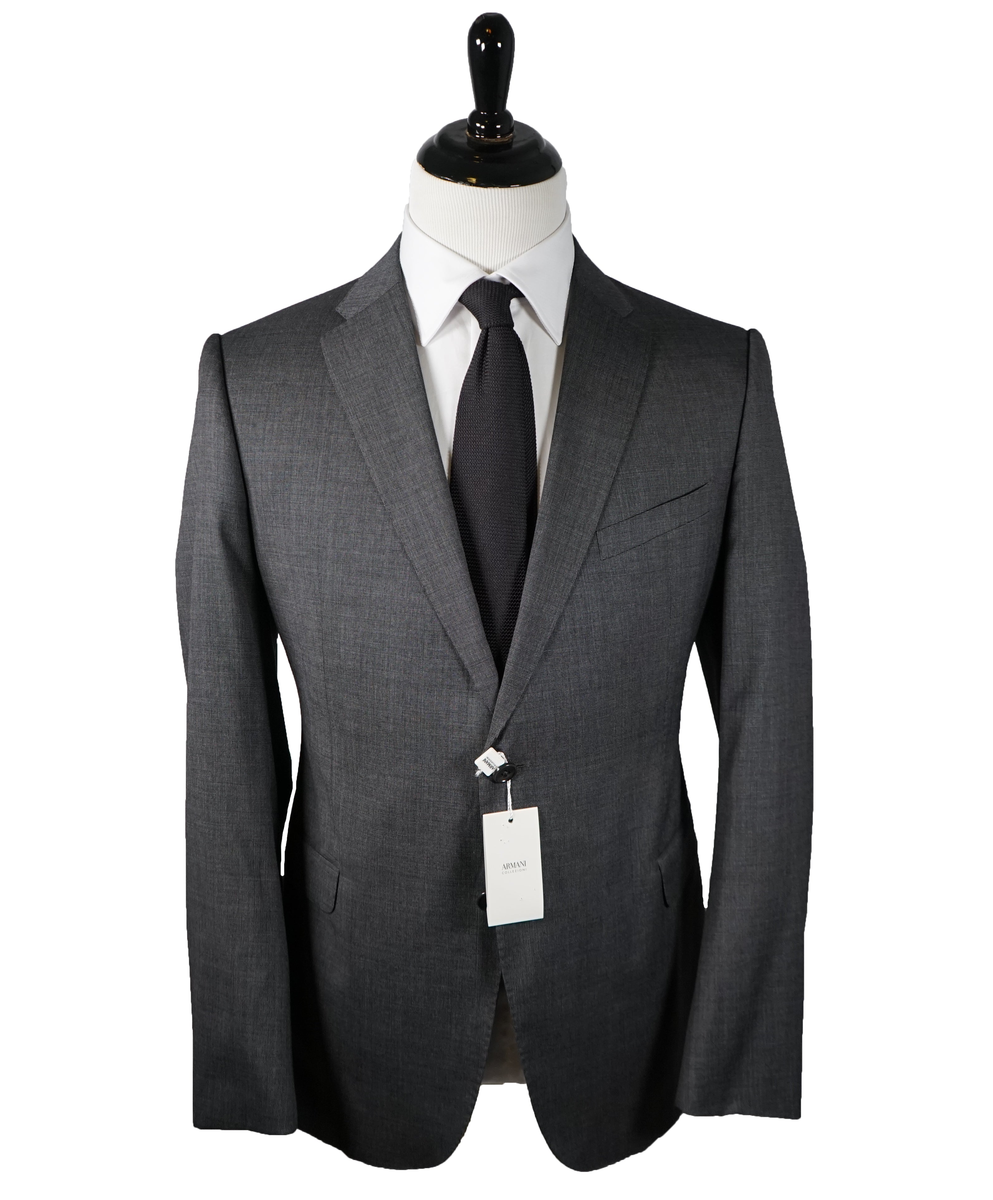 ARMANI COLLEZIONI - “METROPOLITAN” Slim Gray Textured Suit - 44R