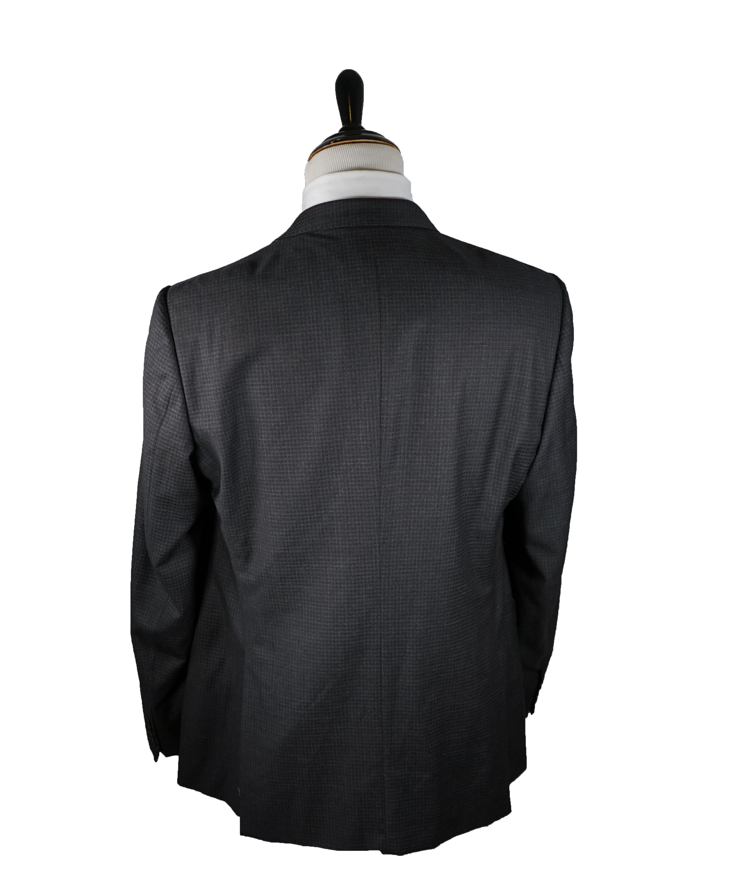 ARMANI COLLEZIONI - “M LINE” MICRO-CHECK BASKET WEAVE GRAY SUIT 