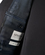ARMANI COLLEZIONI - “M Line” 3-Piece Navy Solid Suit With Pick Stitching - 46R