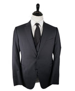 ARMANI COLLEZIONI - “M Line” 3-Piece Navy Solid Suit With Pick Stitching - 46R