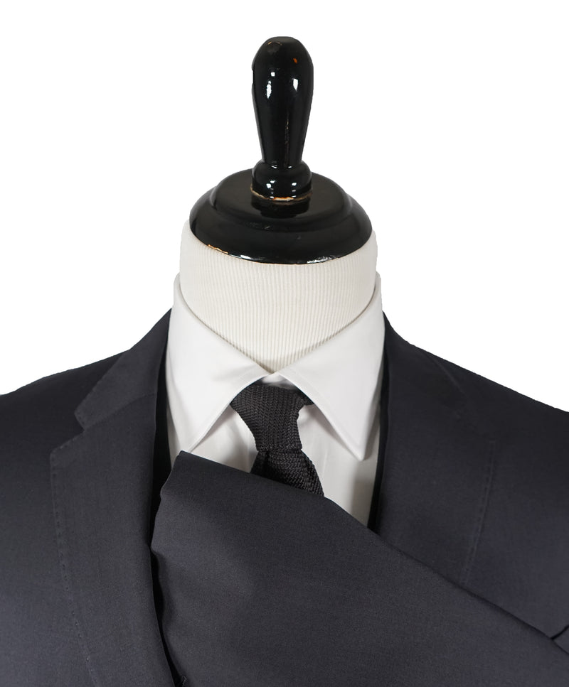 ARMANI COLLEZIONI - “M Line” 3-Piece Navy Solid Suit With Pick Stitching - 46R