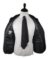 ARMANI COLLEZIONI - “M Line” Black Textured Fabric Tuxedo Suit - 38S