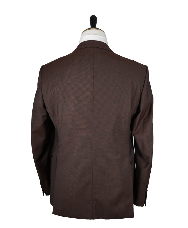 ARMANI COLLEZIONI - M Line Brown Micro Check Suit - 44R