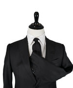 ARMANI COLLEZIONI - “M Line” Slim Black Textured Geometric Fabric Suit - 40R