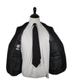 ARMANI COLLEZIONI - “M Line” Slim Black Textured Geometric Fabric Suit - 40R