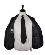 ARMANI COLLEZIONI - “M Line” Slim Black Textured Geometric Fabric Suit - 40R