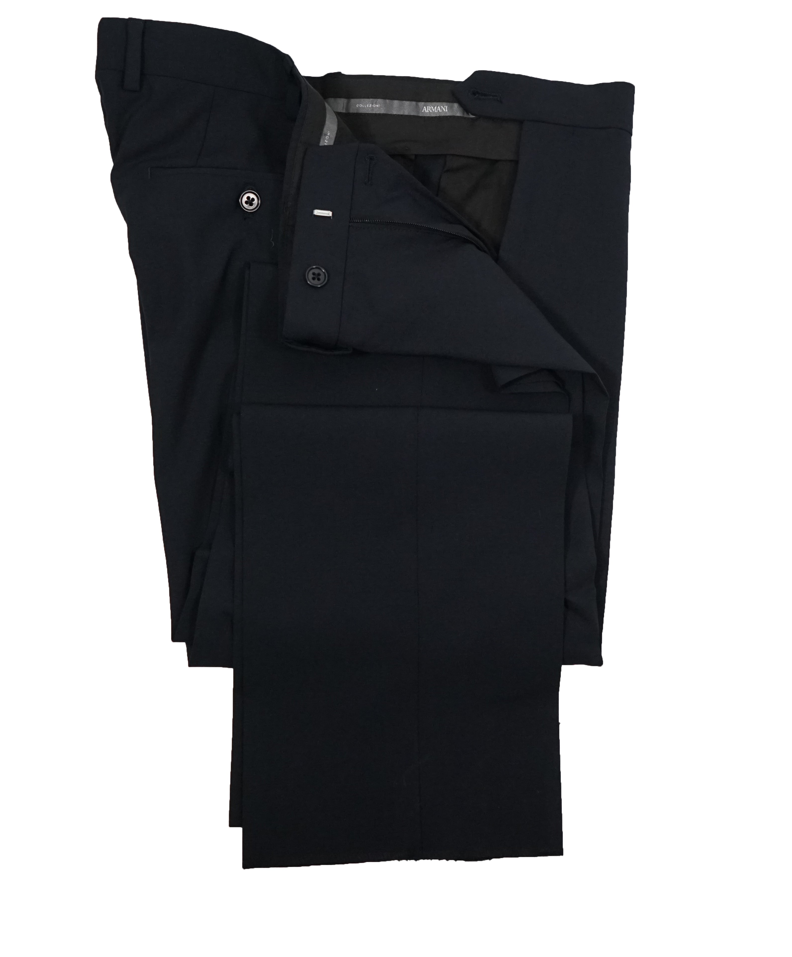 ARMANI COLLEZIONI - “M Line” Navy Solid Suit With Pick Stitching - 42R