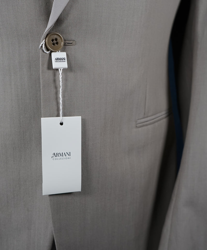 ARMANI COLLEZIONI M Line Slim Beige Stone Summer Suit Tonal