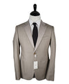 ARMANI COLLEZIONI - “M Line” Slim Beige Stone Summer Suit Tonal Satin Lapel - 40R