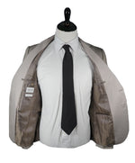 ARMANI COLLEZIONI - “M Line” Slim Beige Stone Summer Suit Tonal Satin Lapel - 40R