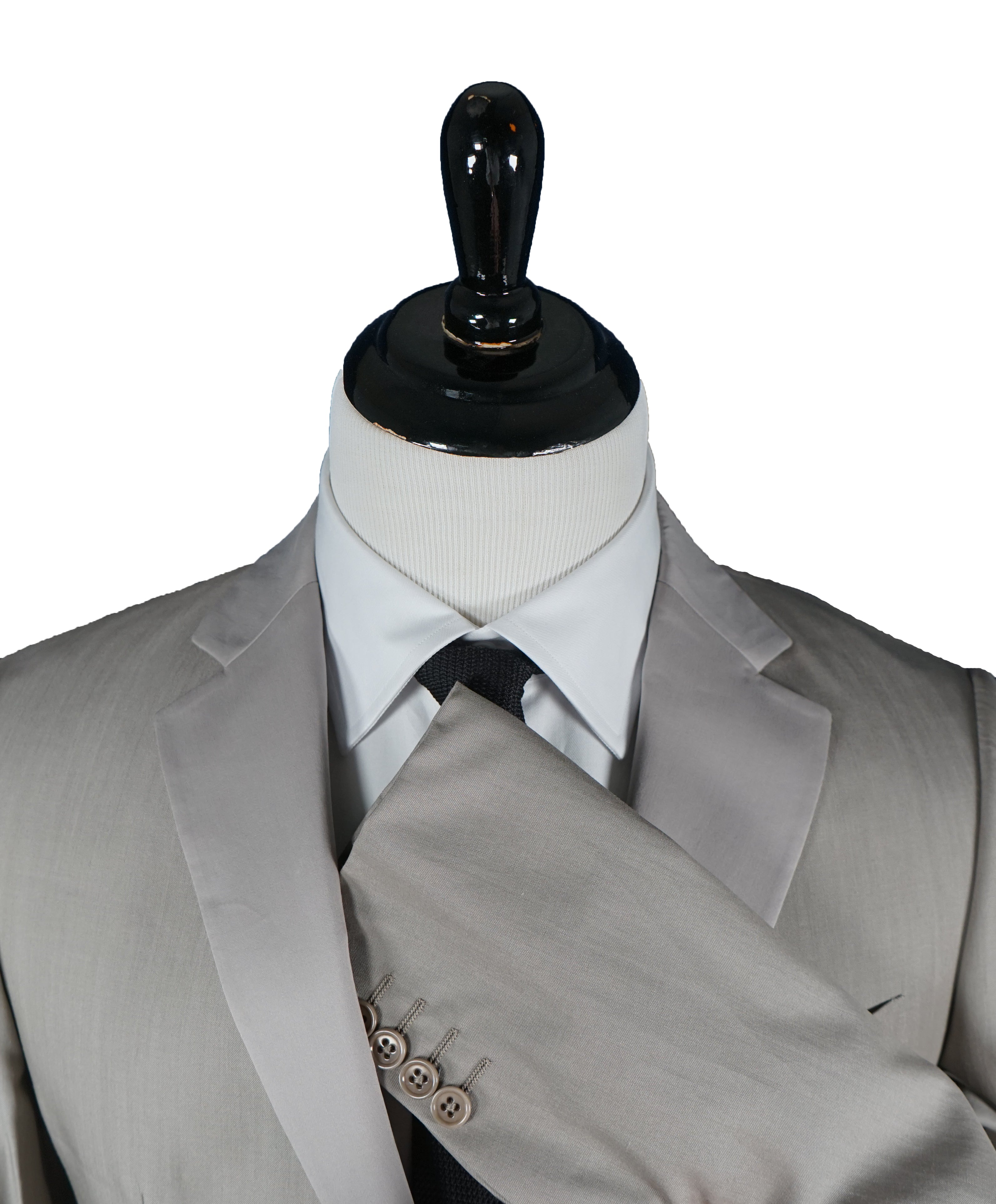 ARMANI COLLEZIONI - “M Line” Slim Beige Stone Summer Suit Tonal Satin Lapel - 40R