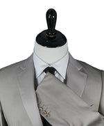 ARMANI COLLEZIONI - “M Line” Slim Beige Stone Summer Suit Tonal Satin Lapel - 40R