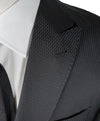 ARMANI COLLEZIONI - “M Line” Slim Black Textured Geometric Fabric Suit - 40R
