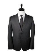ARMANI COLLEZIONI - “M Line” Slim Black Textured Geometric Fabric Suit - 40R