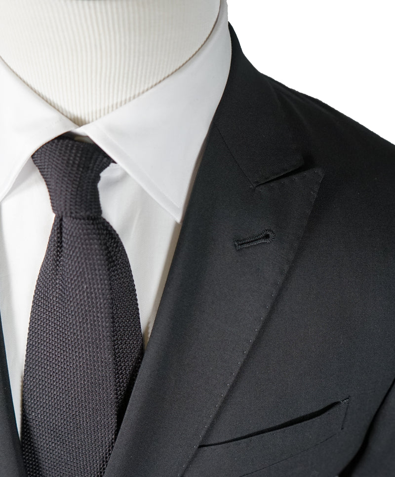 ARMANI COLLEZIONI - M Line Slim Drop 8 Black Peak Lapel Suit - 42R