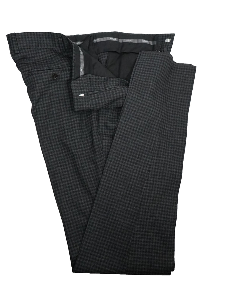 ARMANI COLLEZIONI - "M Line" Slim Drop 8 Melange Check RUNWAY SUIT - 40R