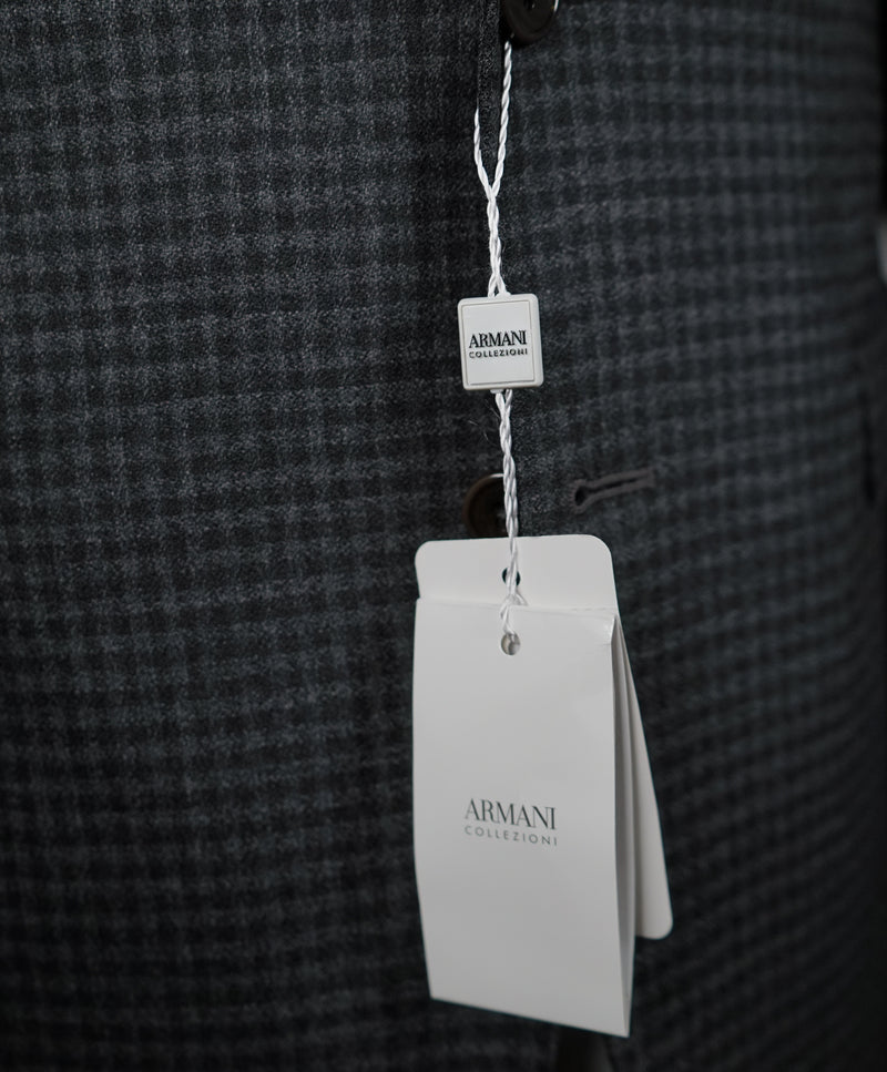 ARMANI COLLEZIONI - "M Line" Slim Drop 8 Melange Check RUNWAY SUIT - 40R