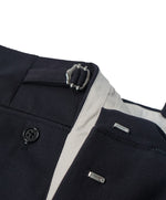 ARMANI COLLEZIONI - Navy Twill Dress Pants With Side Tabs - 38W